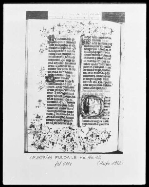 Deutschordensbrevier für die Ballei Utrecht — Initiale O, darin die Vorstellung des Sohnes des Christengottes im Tempel zu Jerusalem, Folio 411verso