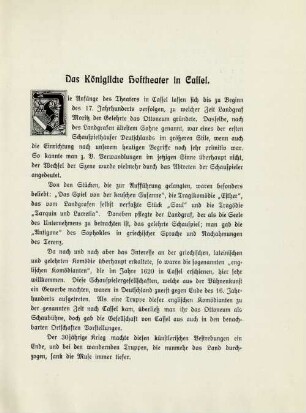 Das Königliche Hoftheater in Cassel