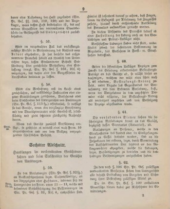 Sechster Abschnitt. Handlungen im vorbereitenden Gerichtsverfahren und beim Einschreiten der Gerichte von Amtswegen