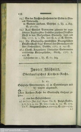 Zwoter Abschnitt. Oberlausitzsches Kirchen-Recht