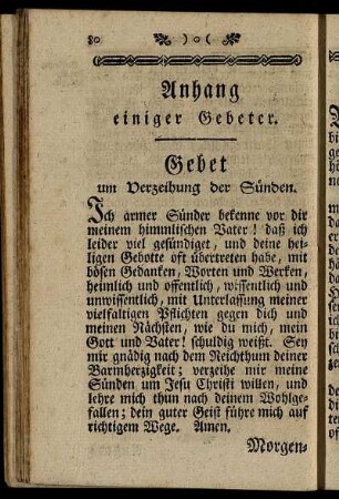 Anhang einiger Gebeter.