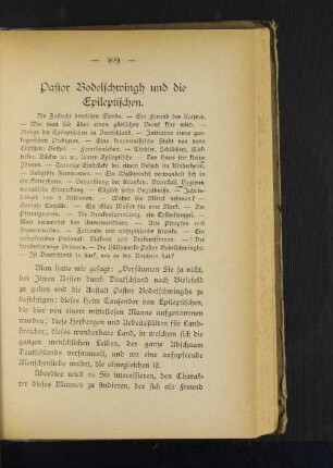 Pastor Bodelschwingh und die Epileptischen.
