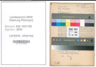 Entnazifizierung Johannes Lambertz , geb. 27.10.1893 (Reg.Inspektor)