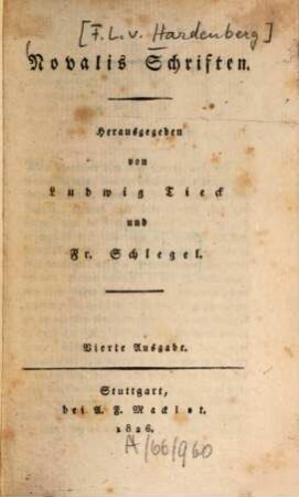 Novalis Schriften