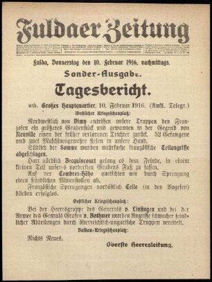 Ausgabe vom Donnerstag, den 10. Februar 1916.