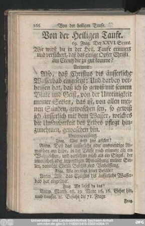 Von der Heiligen Taufe.
