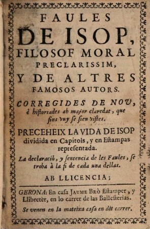 Faules de Isop y altres famosos autors
