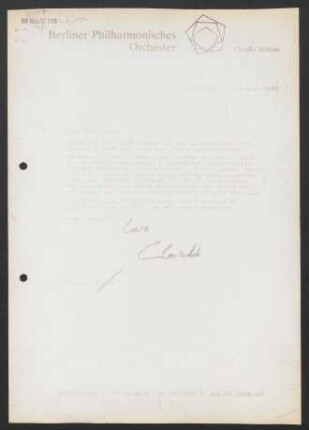Brief an Anne-Sofie von Otter, 17.08.1993