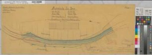 Ems Kanalisierung Blatt 8 Strecke Dörpen Herstellung der Staustufe Bollingerfähr Stromkarte km 57,8 - km 59,1 Gem. Dersum und Dörpen 1892 1 : 2000 35 x 92 kol. Zeichnung A. Franke, Wasserbauinspektor Wasser- und Schiffahrtsdirektion Münster