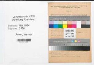 Entnazifizierung Werner Anton , geb. 20.04.1889 (Major)