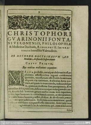 Caput Primum. Quo utilitas tractationis exponitur