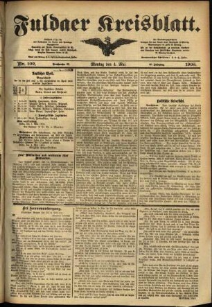 Ausgabe vom Montag, den 04. Mai 1908.