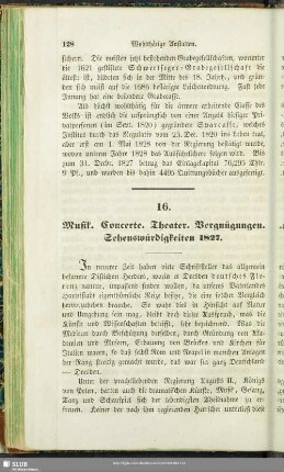 16. Musik. Concerte. Theater. Vergnügungen. Sehenswürdigkeiten 1827