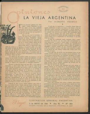 Opiniones : La vieja Argentina