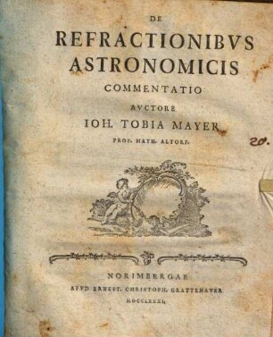 De Refractionibvs Astronomicis Commentatio