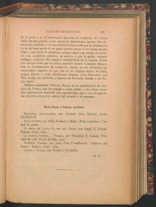 Otros libros y folletos recibidos