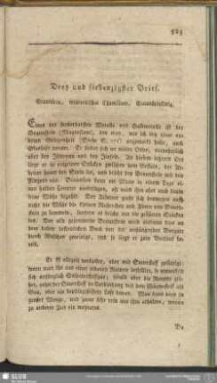 Drey und siebenzigster Brief. Braunstein, mineralisches Chamäleon, Braunsteinkönig