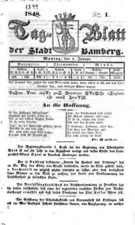 Tag-Blatt der Stadt Bamberg, 1849 = Jg. 16