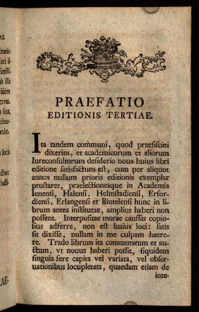Praefatio Editionis Tertiae.