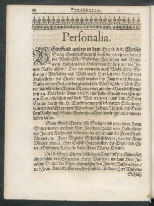 Personalia.