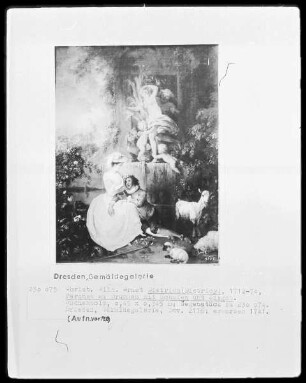Pärchen mit Schafen und Ziegen