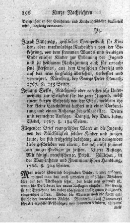 Geistliches Exempelbuch für Kinder. N.verm.Aufl.