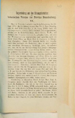 Herr A. Treichel schreibt von Hoch-Paleschken, den 15. Sept. 1878: "In der Sitzung unseres Bot. Ver. d. Prov. Brandbg. vom 30. Juni 1876 ..."