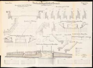 Bartschbrücke (Töpferbrücke), Herrnstadt: Ansichten, Grundriss, Schnitte, Details 1:100, 1:66,6, 1:33,3, 1:25