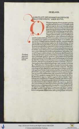 A. Hirtii Aut Opii Commentariorum De Bello Hispaniensi Liber Sextus