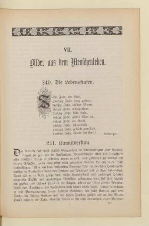 VII. Bilder aus dem Menschenleben.