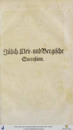 Jülich-Clev-und Bergische Succeßion