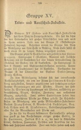 Gruppe XV. Leder- und Kautschuk-Industrie