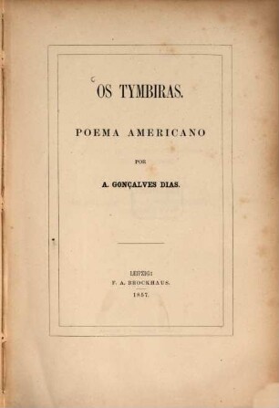 Os Tymbiras : Poema americano