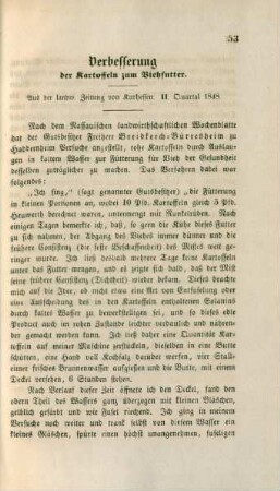 Verbesserung der Kartoffeln zum Viehfutter.