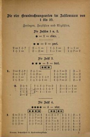 Rechenschule : Aufgaben zum mündlichen und schriftlichen Rechnen, 1