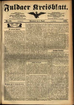 Zweite Ausgabe vom Samstag, den 08. August 1908.