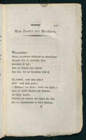 241-248, Das Orakel der Weisheit