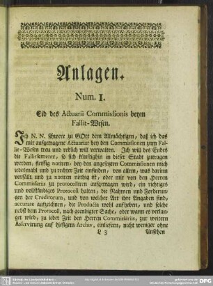 Anlagen. [Num. 1 - Num. 4]