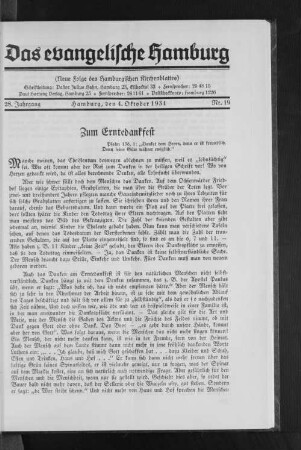 Zum Erntedankfest