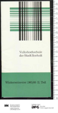 Programm 2. Viermonatsabschnitt 1965/1966