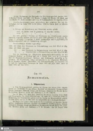 Cap. XII. Armenwesen