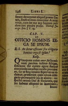 Cap. V. De officio hominis erga se ipsum.