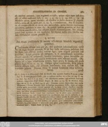 §. XCVIII. An etiam conscientia sit norma officiorum hominis regeniti? quaeritur.