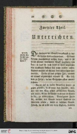 Zweyter Theil. Unterrichten