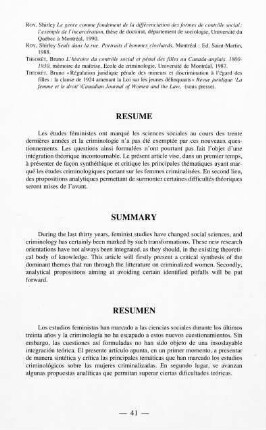 21-42, 2. Les recherches sur les femmes criminalisées. Questions actuelles et nouvelles questions de recherche