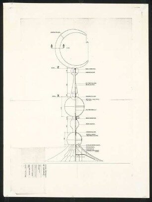 Moschee, Sarawak State Mosque, Petra Jaya, Kuching, Malaysia: Halbmond als Dachreiter für die Hauptkuppel (Main Dome Crescent Type A) 1:5