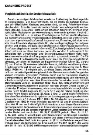 65-79, Vergleichsbehörde in der Strafgerichtsbarkeit