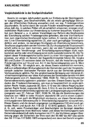 65-79, Vergleichsbehörde in der Strafgerichtsbarkeit
