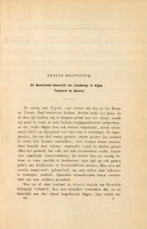 Eerste hoofdstuk. De Gouverneur-Generaal van Lansberge te Atjeh. - Toestand en plannen