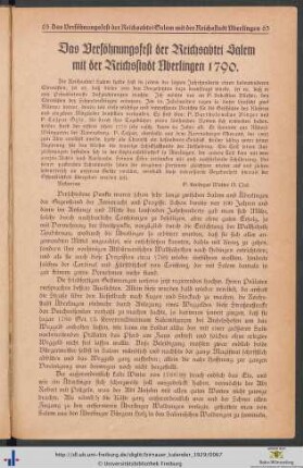Das Versöhnungsfest der Reichsabtei Salem mit der Reichsstadt Überlingen 1790.